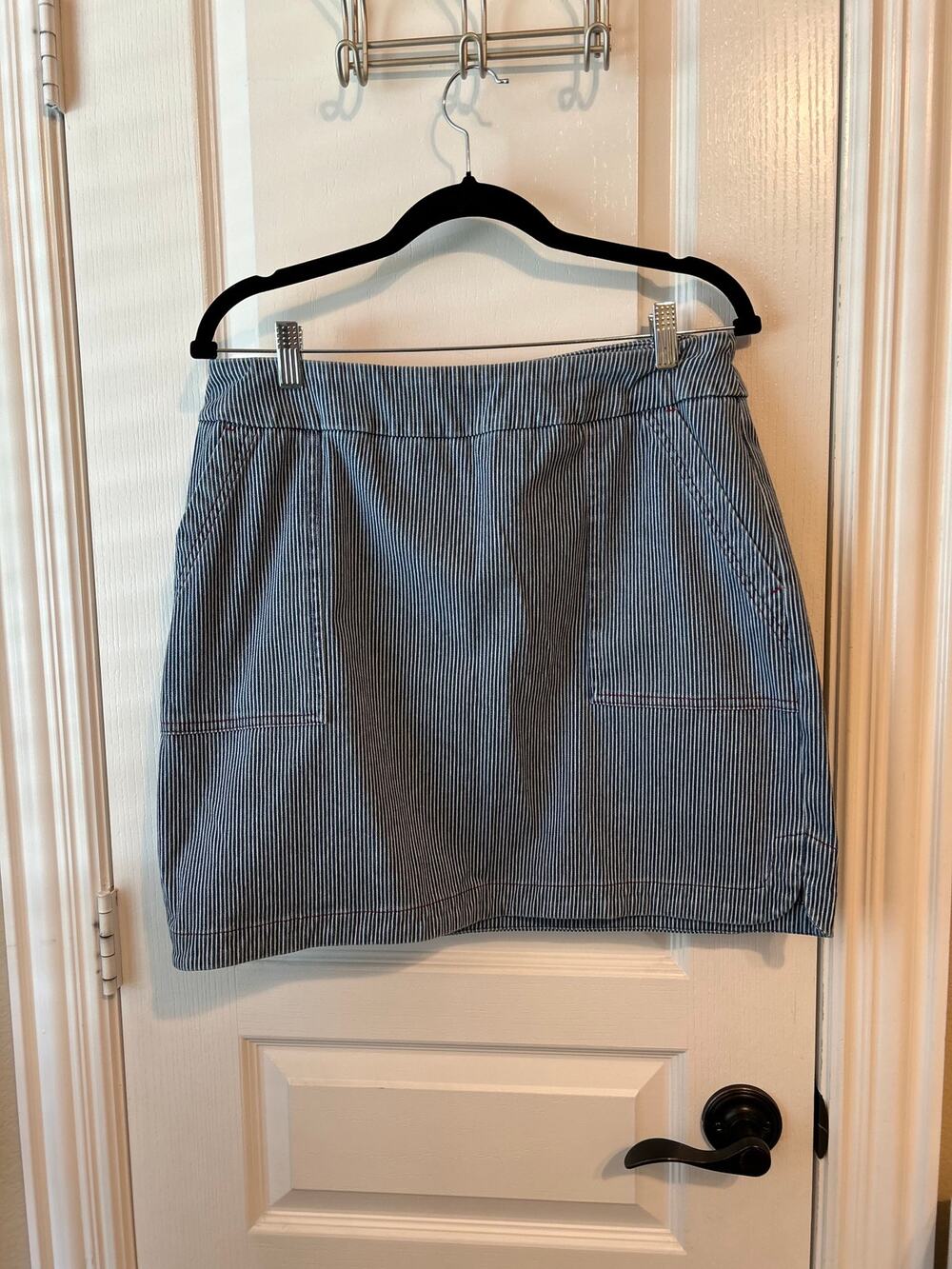 Tribal Skort Blue & White Striped Large